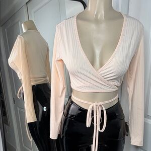 Elegant Cream Wrap Top small